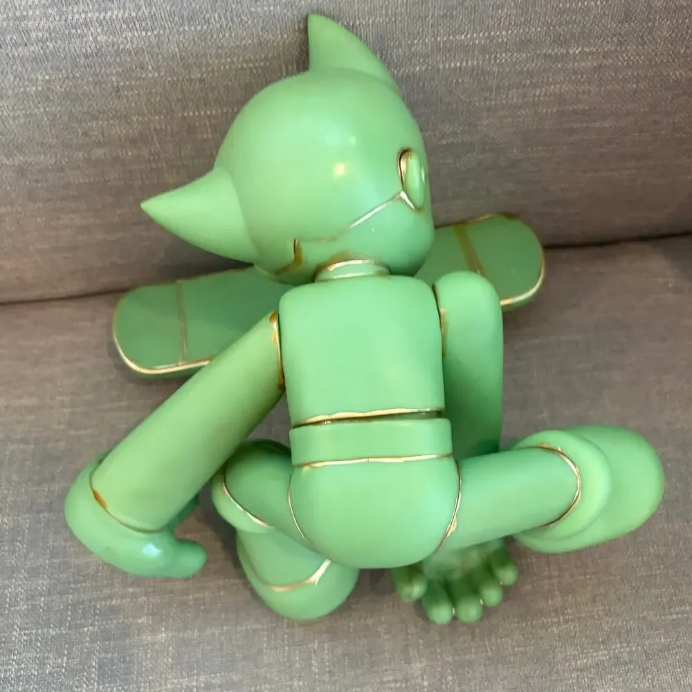 Tezuka Astro Boy Freestyle Jade Green Aged Copper Figure With Skateboard